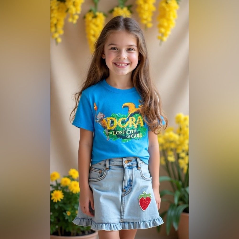 Blue Dora and the Lost City of Gold Kids Unisex T-Shirt Size M NWOT